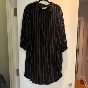 Ceri Hoover Black Striped Long Sleeve Dress